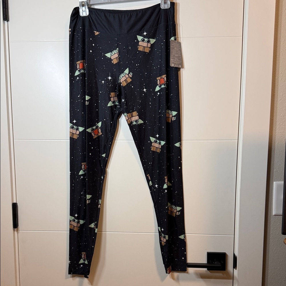 Disney Black Leggings with Baby Yoda Design